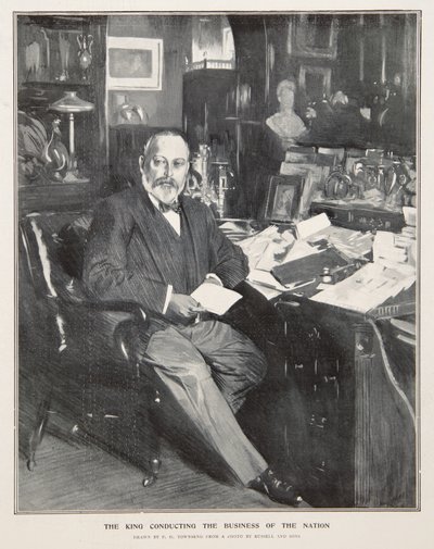 Kung Edward VII driver nationens verksamhet av Frederick Henry Townsend