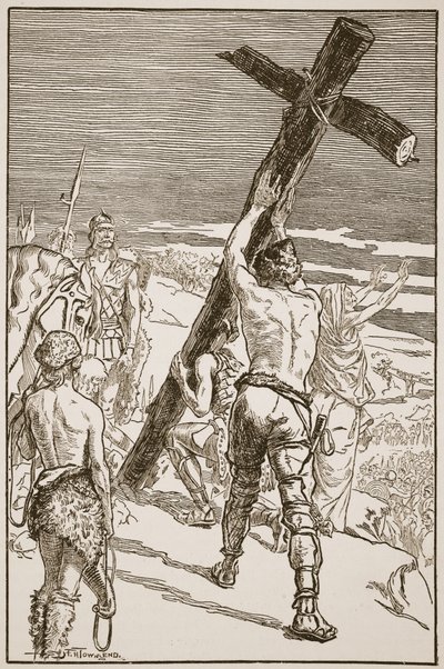 Oswald reser korset, illustration från 