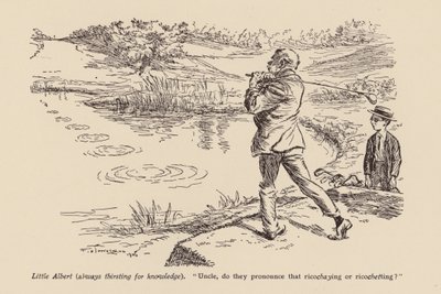 "Farbror, uttalar man det Ricoshaying eller Ricochetting" (litografi) av Frederick Henry Townsend