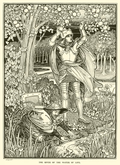 The River of the Water of Life (gravyr) av Frederick Hurten Rhead