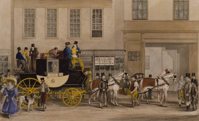 The Blenheim, lämnar Star Hotel, Oxford av Frederick James Havell