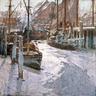 Ice Bound Vessels (olja på duk) av Frederick John Mulhaupt