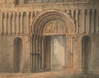 The West Door, Rochester Cathedral, Kent av Frederick Mackenzie