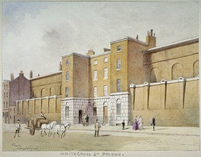 Utsikt över Whitecross Street Prison för gäldenärer, London, c1840 av Frederick Napoleon Shepherd