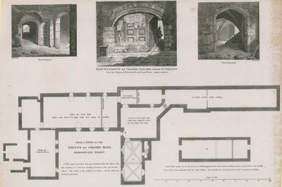 Markplan och utsikt över valven i Crosby Hall, Bishopsgate Street av Frederick Nash