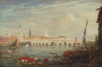 The Monument och London Bridge av Frederick Nash