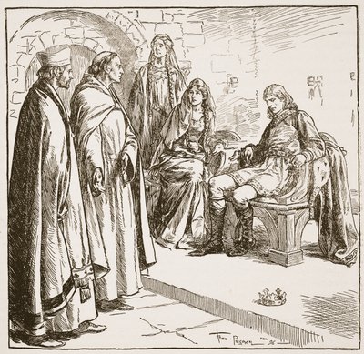 Dunstan, Edwy och Elgiva, illustration från 