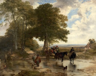 Market Cart at a Brook, 1845 av Frederick Richard Lee