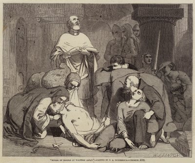 Begravning av Harold i Waltham Abbey av Frederick Richard Pickersgill