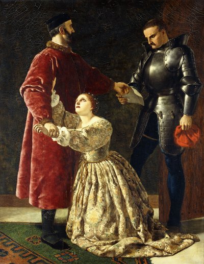 Hertig Frederick förvisar Rosalind från sitt hov, av Frederick Richard Pickersgill