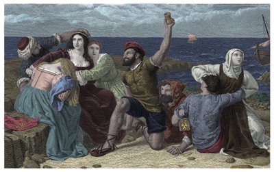 Pirates of the Mediterranee Sea Play Prisoners at the Illustration av Frederick Richard Pickersgill (1820-1900) 1869 av Frederick Richard Pickersgill