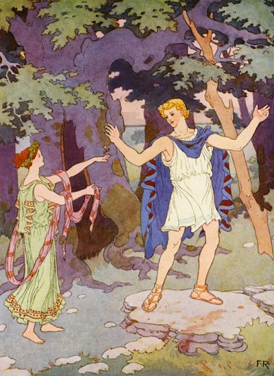 "Detta bi skall vara min budbärare" (färglitografi) av Frederick Richardson