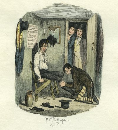 The Flaying of Hamlet, Great Expectations, c.1885 (handfärgad etsning) av Frederick W. Pailthorpe