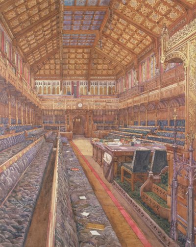 Underhusets interiör, juni 1897 (wc på papper) av Frederick Walter Lee