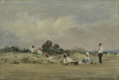 Haymakers Resting (olja på kvarnbräda) av Frederick Waters Watts