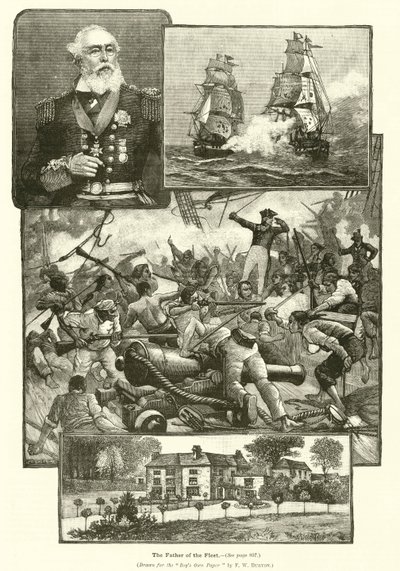 Flottans far, amiral Sir Provo Wallis (gravyr) av Frederick William Burton