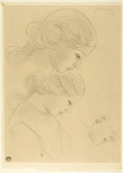 Skisser av kvinnoprofil av Frederick William Burton