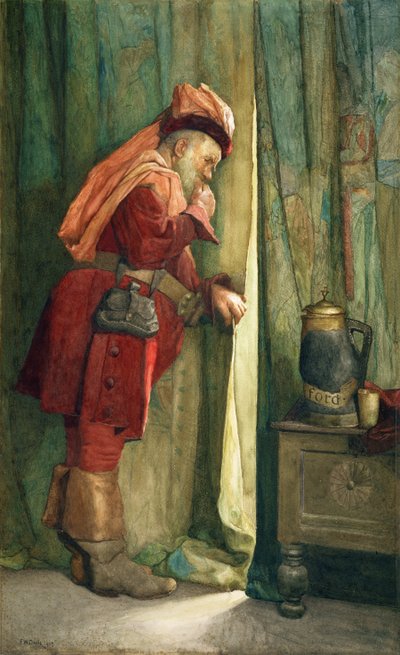 Falstaff "I will esconce me behind the Arras" av Frederick William Davis