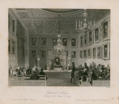 Somerset House, möte i Royal Society av Frederick William Fairholt