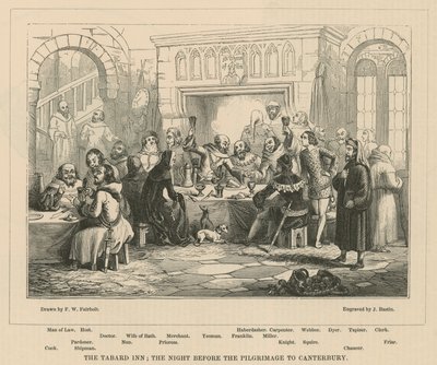 Tabard Inn, kvällen före pilgrimsfärden till Canterbury av Frederick William Fairholt