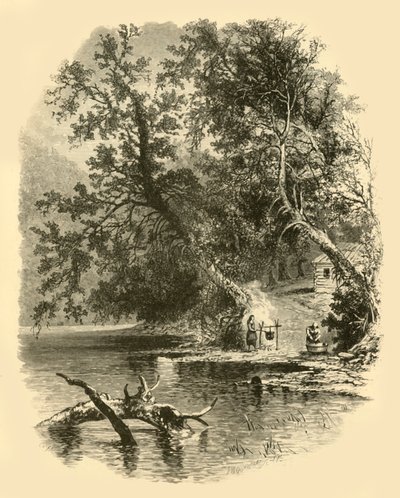 "North Branch of the Susquehanna, at Hunlocks", 1874. av Frederick William Quartley