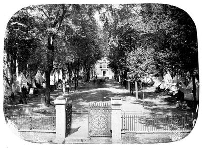 Camp Independence i Independence Hall, ca 1860 (s/v foto) av Frederick de Bourg Richards