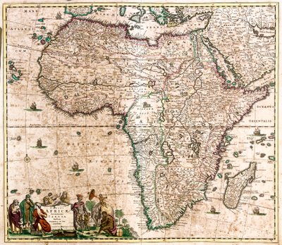 Karta över Afrika (etsning av Frederick de Wit