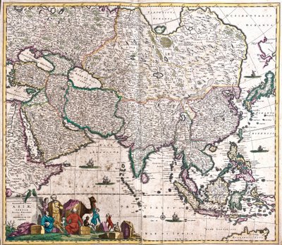 Karta över Asien (etsning av Frederick de Wit