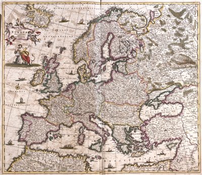 Karta över Europa (etsning av Frederick de Wit