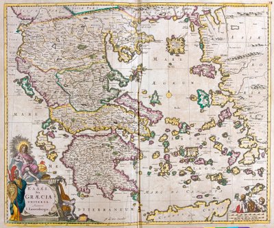 Karta över Grekland (etsning av Frederick de Wit