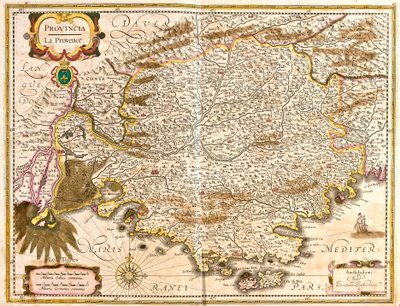 Karta över Provence (Frankrike) (etsning av Frederick de Wit