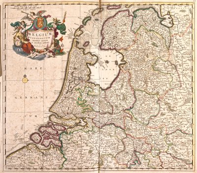Karta över Belgiska federationen (Belgien) (etsning av Frederick de Wit