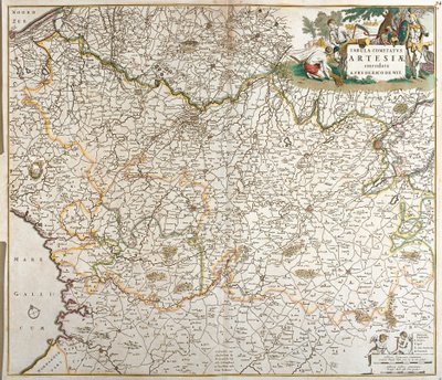 Karta över greven av Artois (Frankrike) (etsning av Frederick de Wit