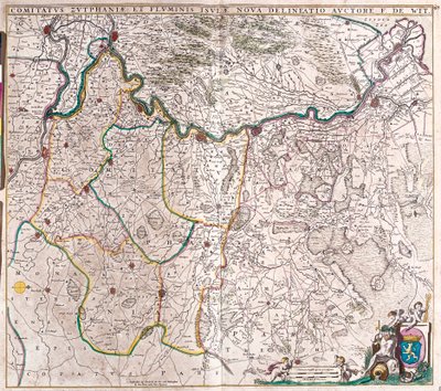 Karta över greven av Zutphen (Tyskland) (etsning av Frederick de Wit