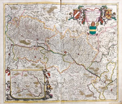 Karta över hertigdömet Alsace (Frankrike) (etsning av Frederick de Wit