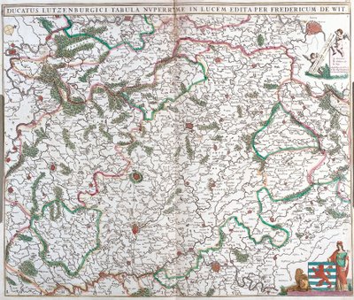 Karta över hertigen av Luxemburg (etsning av Frederick de Wit