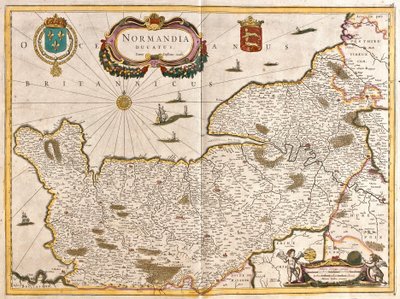 Karta över hertigdömet Normandie (Frankrike) (etsning av Frederick de Wit