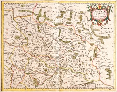 Karta över hertigdömet Schlesien (Tyskland och Tjeckien) (etsning av Frederick de Wit