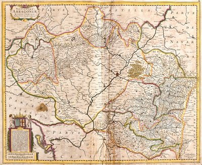 Karta över kungariket Aragon (Spanien) (etsning av Frederick de Wit