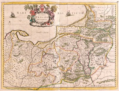 Karta över kungariket Preussen (Tyskland) (etsning av Frederick de Wit