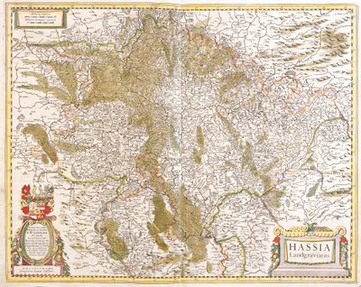 Karta över landgraven i Hessen (Tyskland) (etsning av Frederick de Wit
