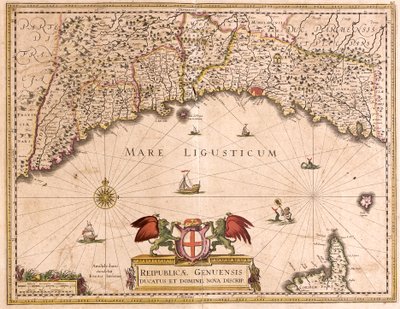 Karta över republiken Genes (Italien) (etsning av Frederick de Wit
