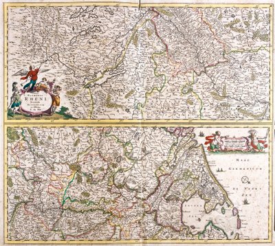 Karta över Rhenanie (Tyskland) (etsning av Frederick de Wit