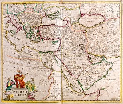 Karta över det turkiska imperiet (etsning av Frederick de Wit