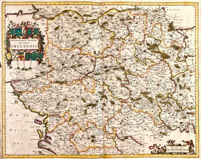 Karta över den allmänna regeringen i Orlean-landet (Frankrike) (etsning av Frederick de Wit