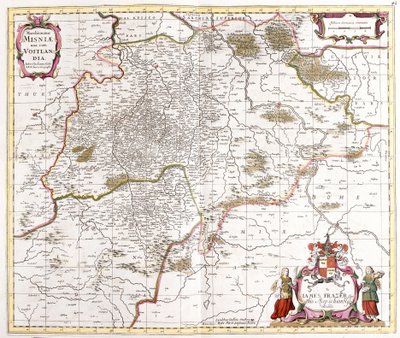Karta över mars (markgraviate) av Misnie (Tyskland) (etsning av Frederick de Wit