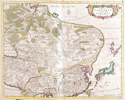 Karta över regionen Tartare (Ryssland och Kina) (etsning av Frederick de Wit