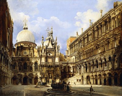 Dogepalatsets innergård, Venedig, 1841 av Frederico Moja