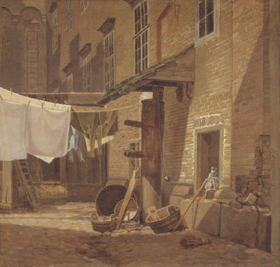Den bakre borggården på Charlottenborgs slott av Frederik Hansen Sodring