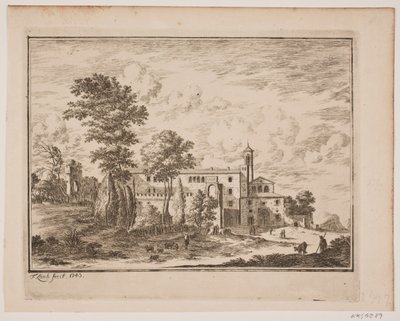 En klosterbyggnad mitt i en italiensk by av Frederik Laub
